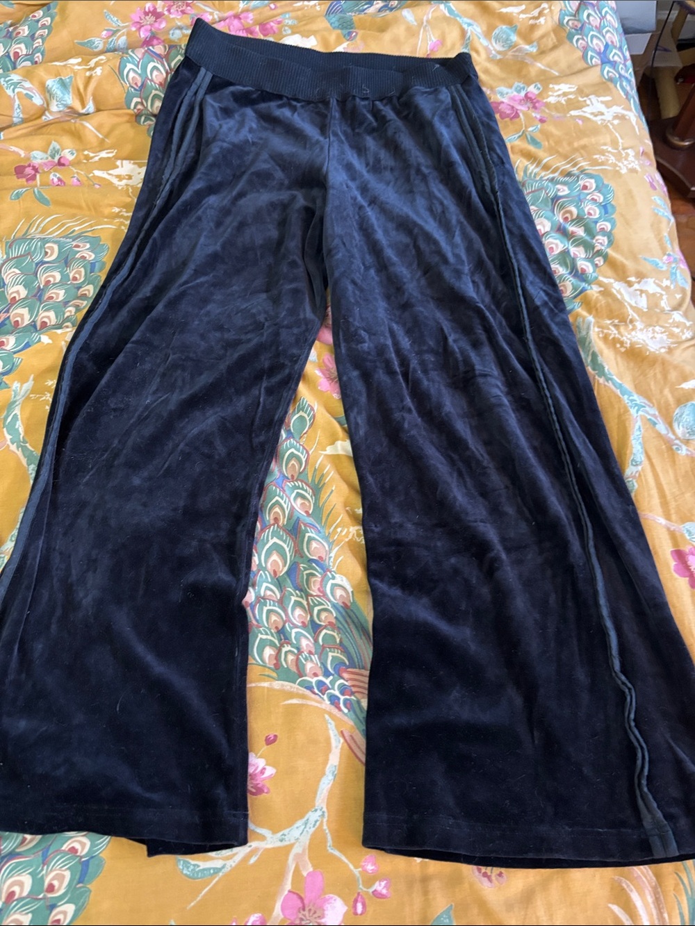 Sonia Rykiel Paris Black Velvet Wide-Leg Lounge Pants